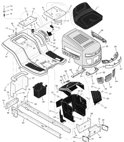 Chassis And Hood Diagram and Parts List for 425620X99B 2004 Briggs and Stratton Lawn Tractor